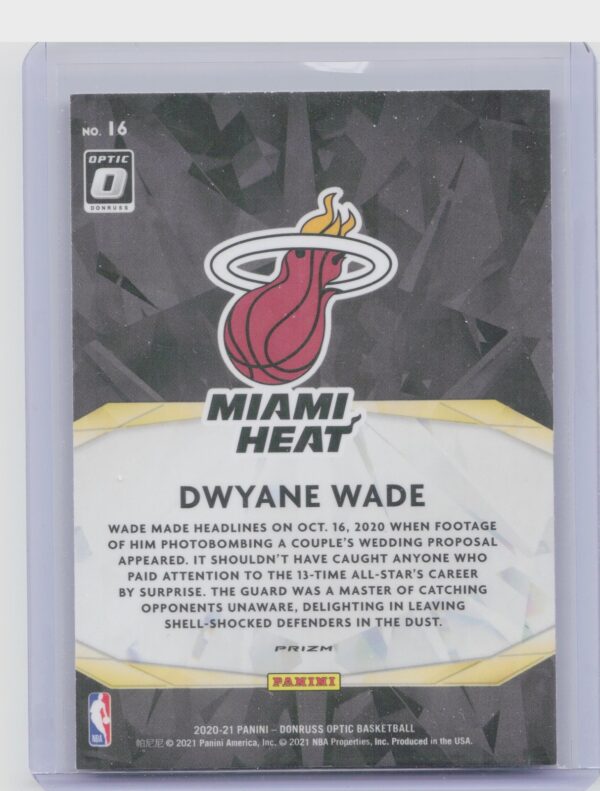 2020-21 Donruss Optic Dwyane Wade #16 Heat Winner Stays Purple - Image 3