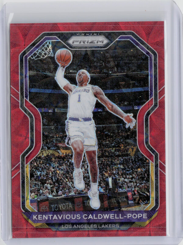 2020-21 Panini Prizm Kentavious Caldwell-Pope Choice Red Prizms SN88 #77 Lakers