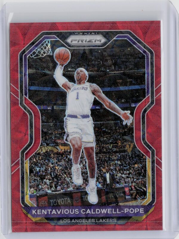 2020-21 Panini Prizm Kentavious Caldwell-Pope Choice Red Prizms SN88 #77 Lakers