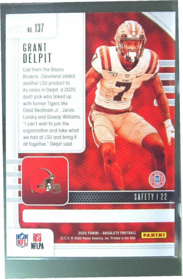 2020 Absolute Grant Delpit Retail RC #137 Browns - Image 3