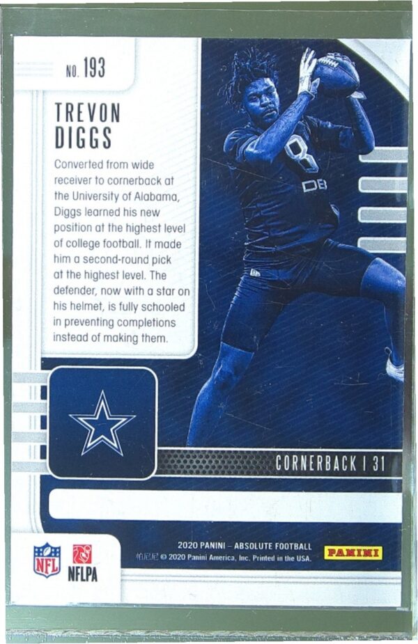 2020 Absolute Trevon Diggs Retail RC #193 Cowboys - Image 3