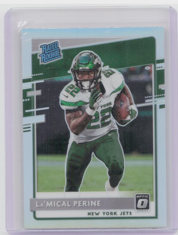 2020 Donruss La'Mical Perine #P-340 Jets Optic Preview Holo