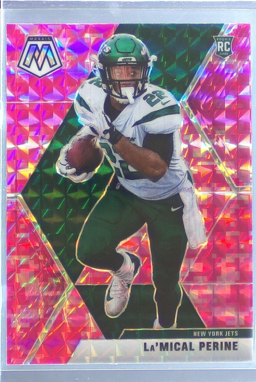 2020 Mosaic La'Mical Perine Prizm Camo Pink RC #235 Jets
