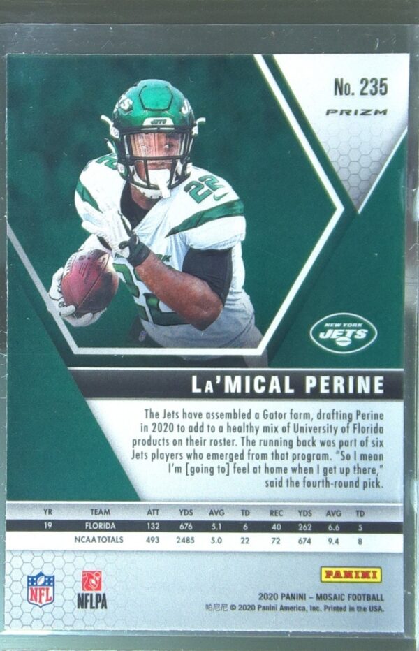 2020 Mosaic La'Mical Perine Prizm Silver RC #235 Jets - Image 3
