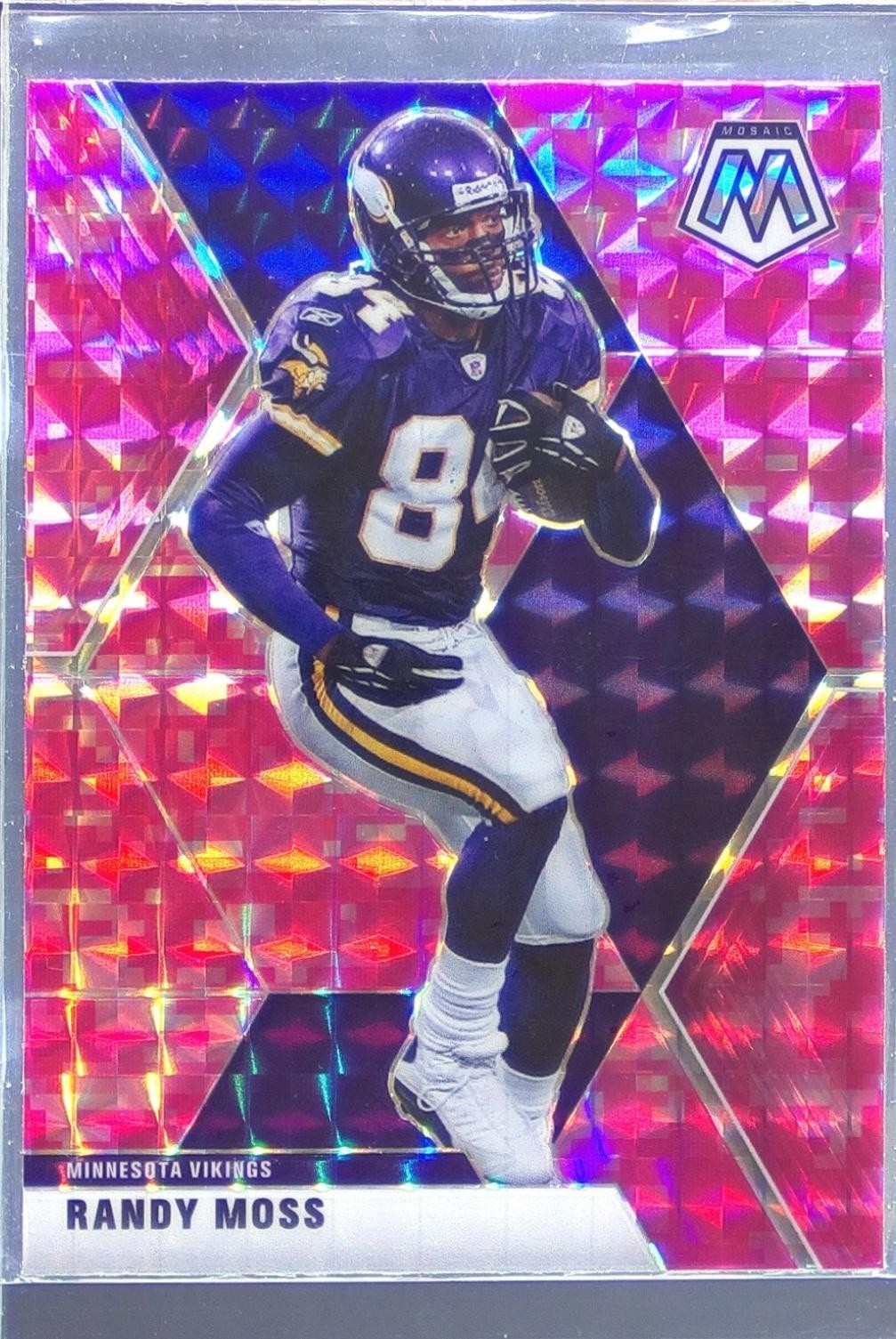 2020 Mosaic Randy Moss Prizm Camo Pink #133 Vikings
