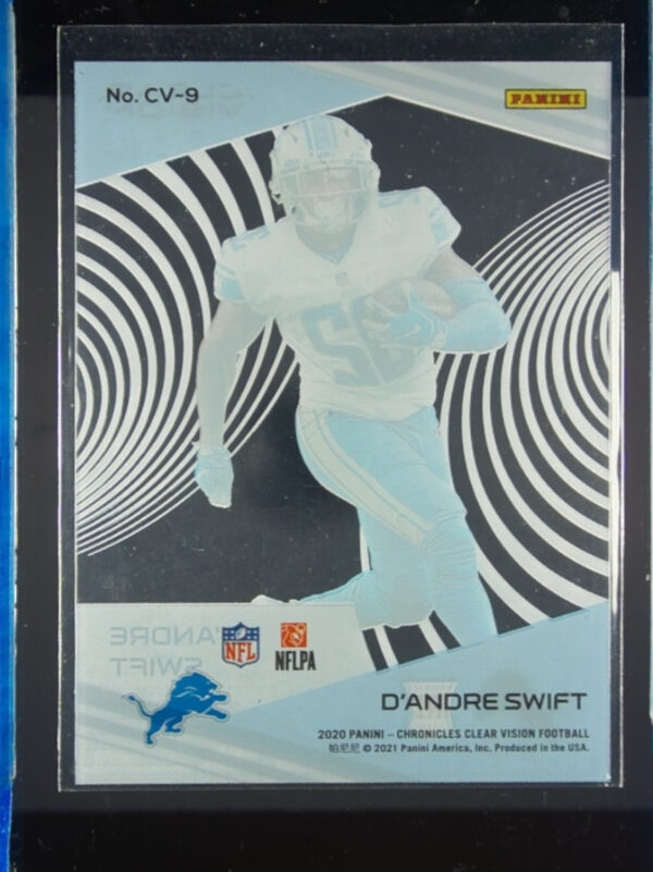 2020 Panini Chronicles D'Andre Swift #CV-9 Lions Clear Vision Rookies - Image 3