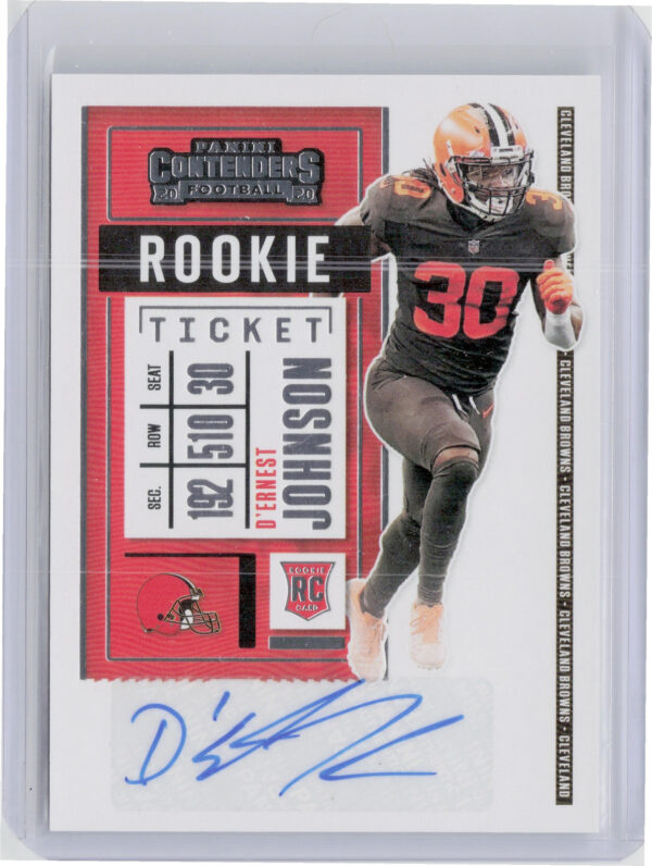 2020 Panini Contenders D'Ernest Johnson AU RC #300 Browns