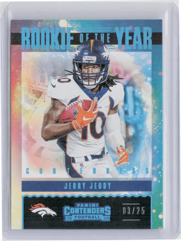 2020 Panini Contenders Jerry Jeudy SN25 #RY-JJE Broncos Rookie of the Year Conte