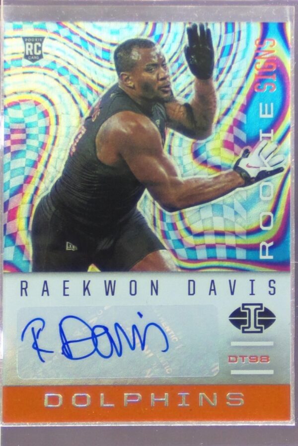 2020 Panini Illusions Raekwon Davis Auto RC #RS23 Dolphins Rookie Signs Orange