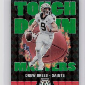 2020 Panini Mosaic Drew Brees #TM1 Saints Touchdown Masters Prizm Green