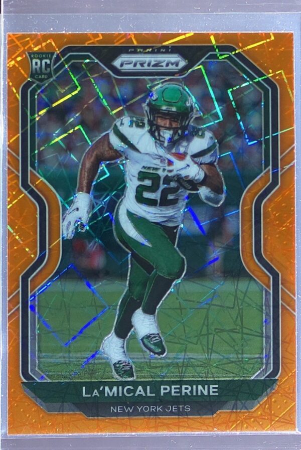 2020 Prizm La'Mical Perine Prizm Orange Lazer RC #357 Jets