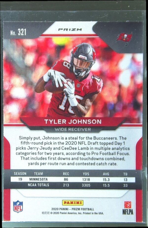 2020 Prizm Tyler Johnson Prizm Red White and Blue RC #321 Buccaneers - Image 3