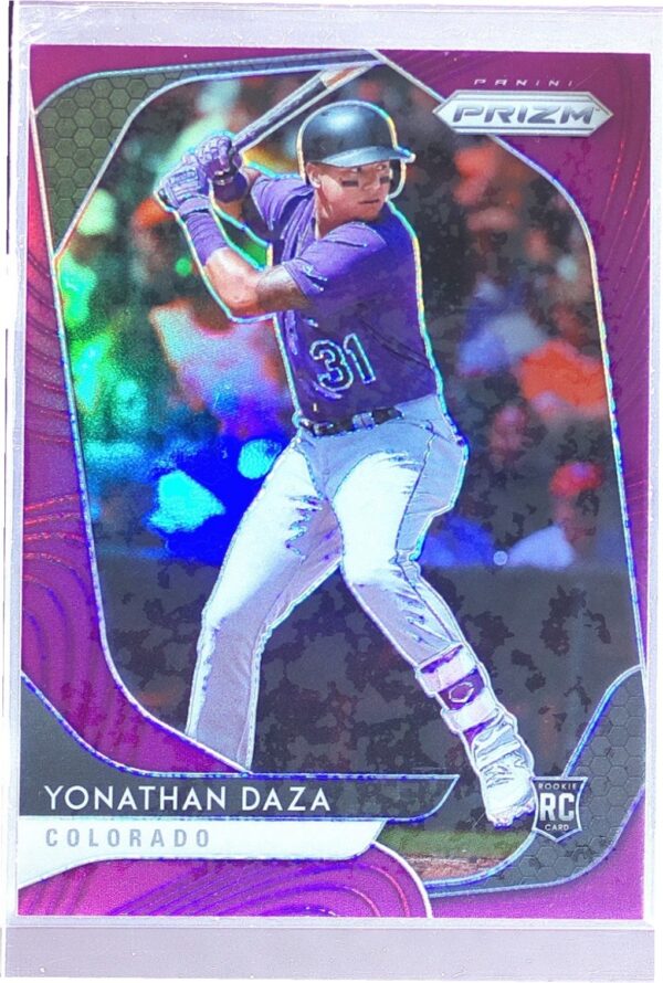 2020 Prizm Yonathan Daza Purple Prizm RC #13 Rockies