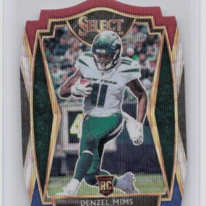 2020 Select Denzel Mims Rookie Premier Level Tri Color Prizm Die Cut #163 Jets