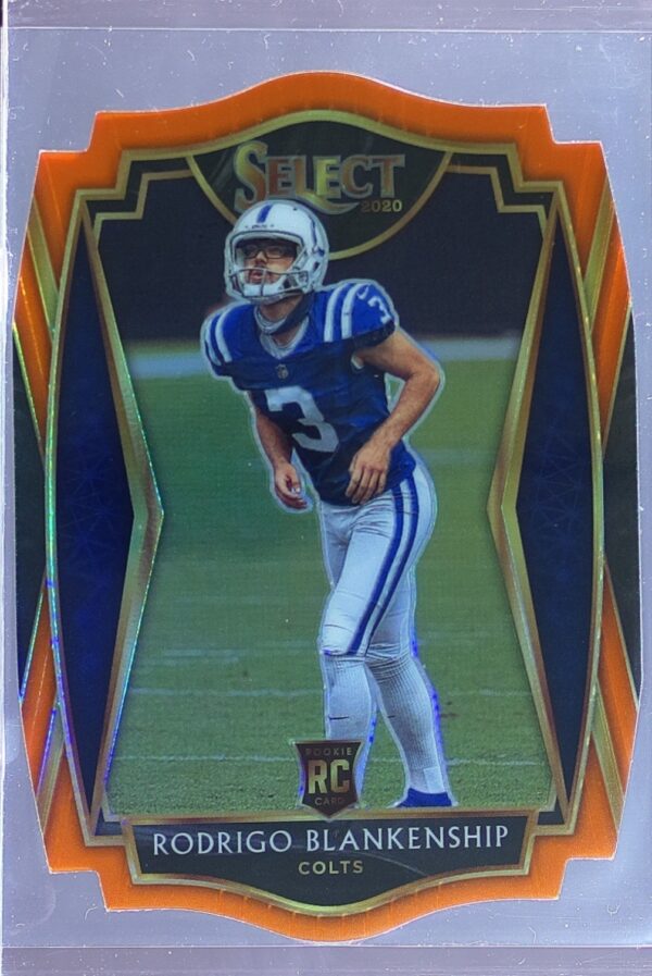 2020 Select Rodrigo Blankenship Orange Prizm Die Cut RC #175 Colts