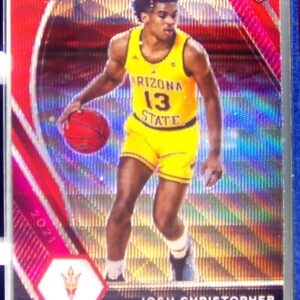 2021-22 Prizm Draft Picks Josh Christopher Ruby Wave VAR RC #22 Devils