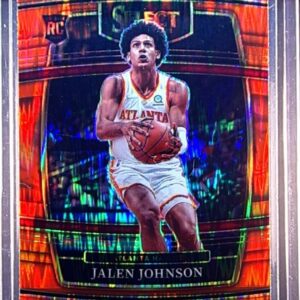 2021-22 Select Jalen Johnson Orange Flash Prizms #17 Hawks