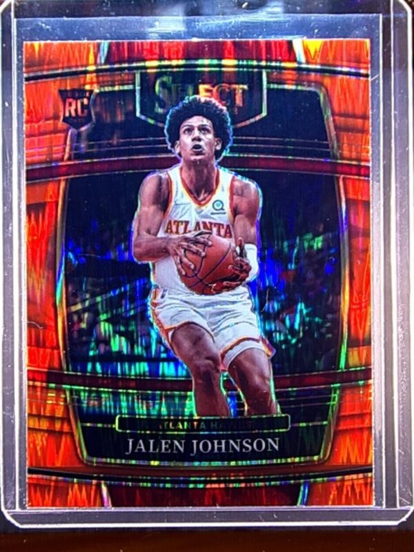 2021-22 Select Jalen Johnson Orange Flash Prizms #17 Hawks