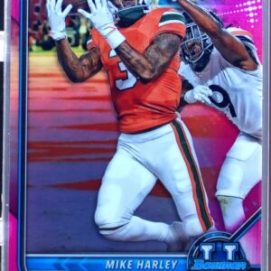 2021 Bowman University Mike Harley Chrome Pink #37 Hurricanes First Bowman