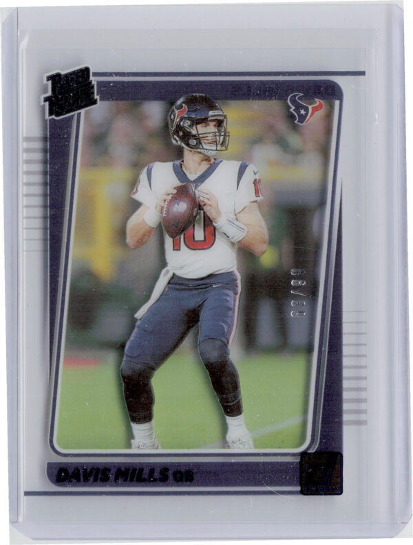 2021 Clearly Donruss Davis Mills Blue SN99 #58 Texans