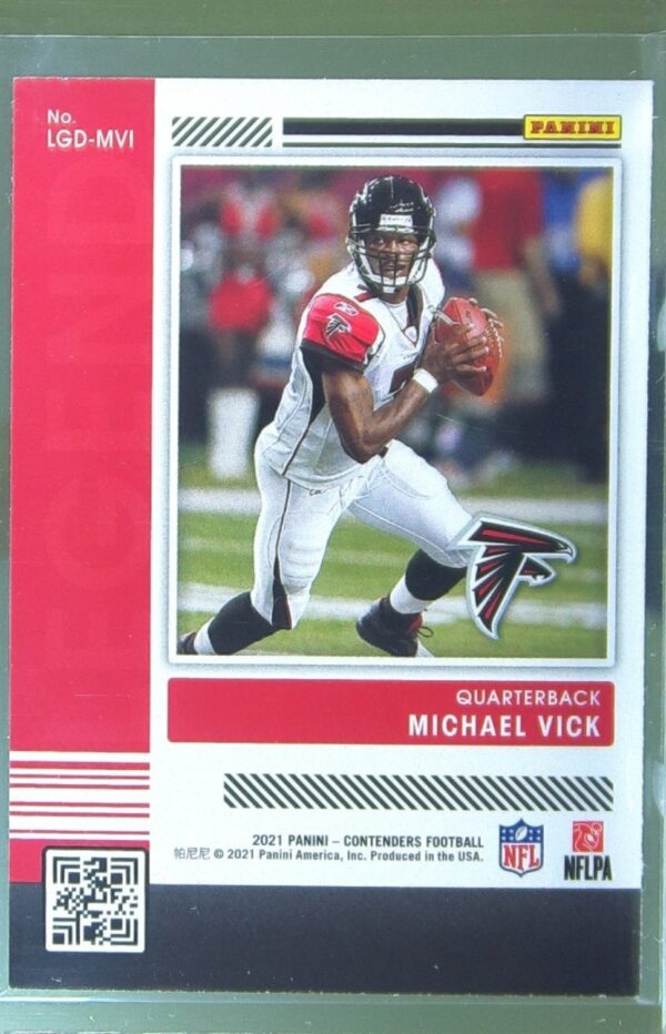 2021 Contenders Michael Vick #LGD-MVI Falcons Legendary Contenders - Image 3