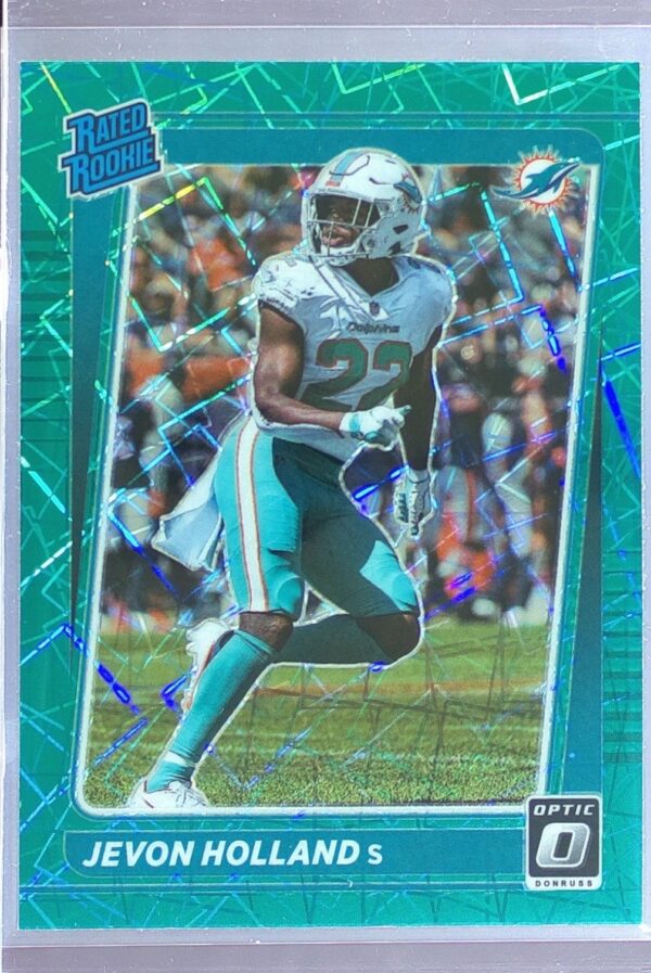 2021 Donruss Optic Jevon Holland Teal Velocity RC #267 Dolphins