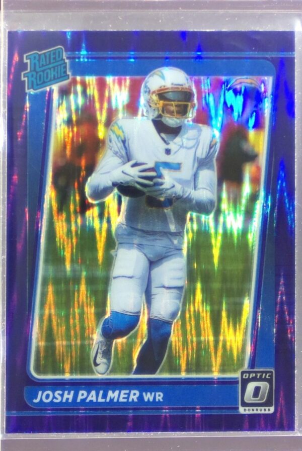 2021 Donruss Optic Josh Palmer Purple Shock RC #229 Chargers