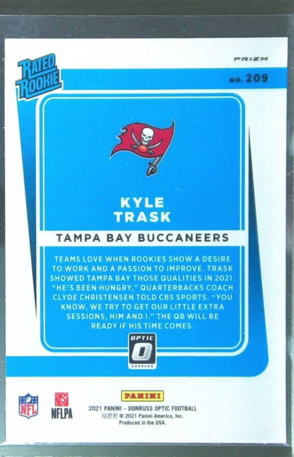 2021 Donruss Optic Kyle Trask Holo RC #209 Buccaneers - Image 3