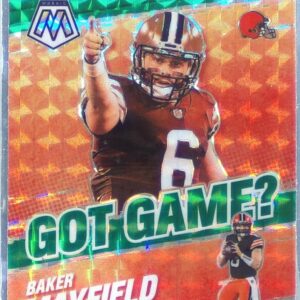 2021 Mosaic Baker Mayfield #GG-7 Browns Got Game? Mosaic Green