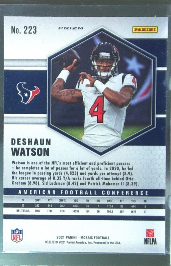 2021 Mosaic DeShaun Watson Prizm Red #223 Texans - Image 3