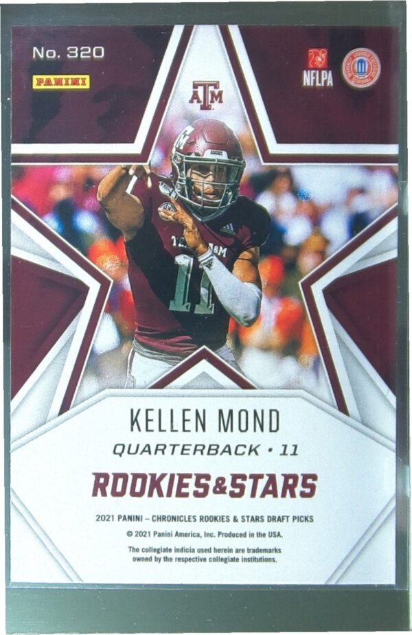 2021 Panini Chronicles Draft Picks Kellen Mond RC #320 Aggies - Image 3