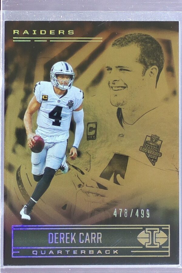 2021 Panini Illusions Derek Carr Trophy Collection Bronze /499 #26 Raiders