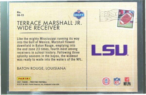 2021 Panini Prestige Terrace Marshall Jr. RC #SG-13 Tigers Seasons Greetings - Image 3