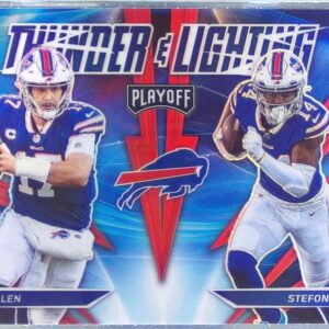 2021 Playoff Josh Allen / Stefon Diggs #TL-8 Bills Thunder & Lightning Blue
