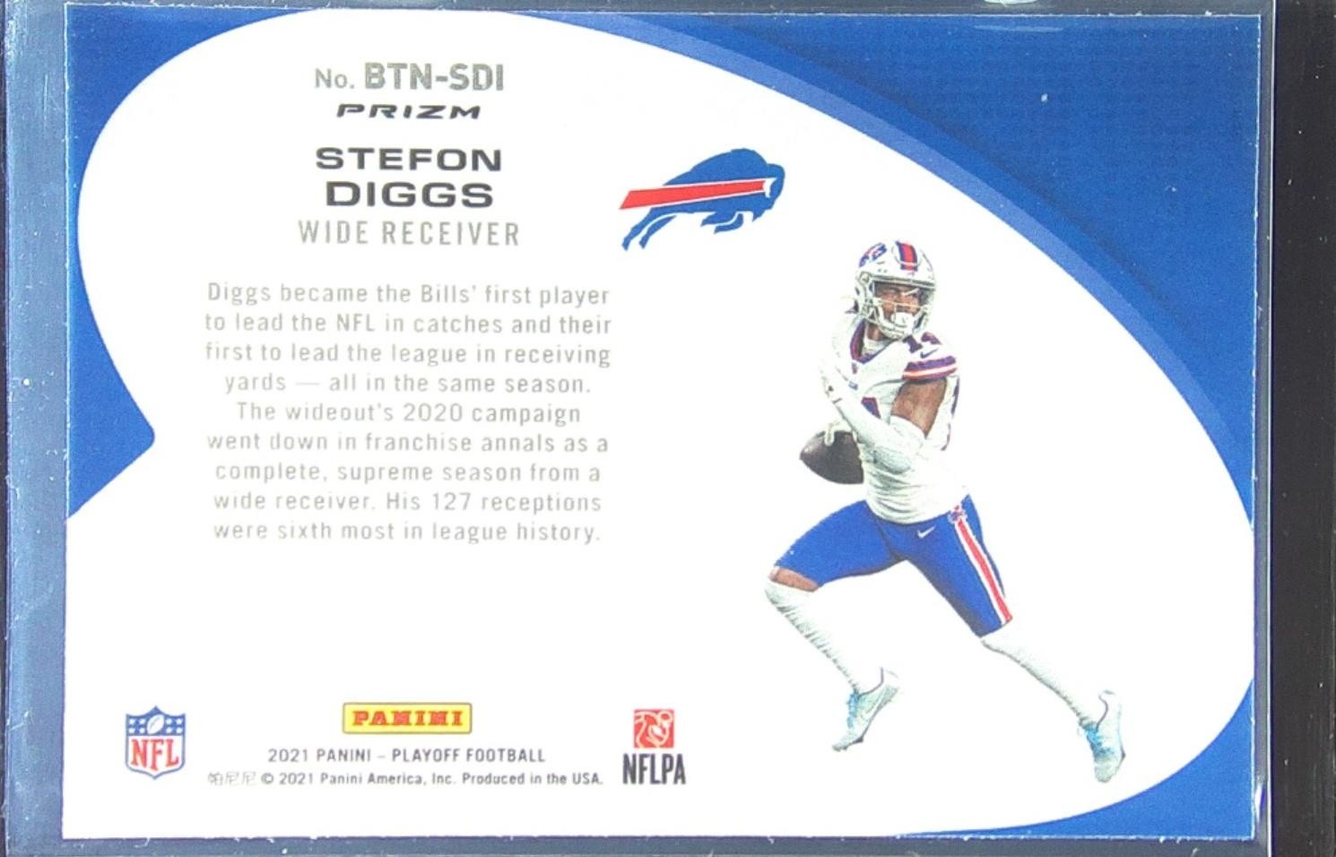2021 Playoff Stefon Diggs #BTN-SDI Bills Behind the Numbers Pink - Image 3