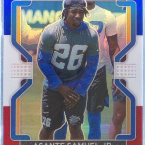2021 Prizm Asante Samuel Jr. Red White and Blue RC #435 Chargers