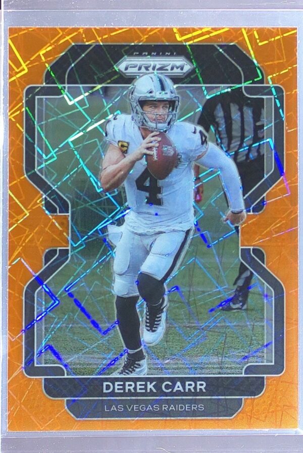 2021 Prizm Derek Carr Orange Lazer #179 Raiders