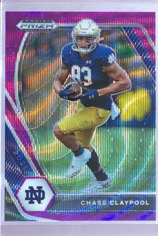 2021 Prizm Draft Picks Chase Claypool Purple Wave #54 Irish