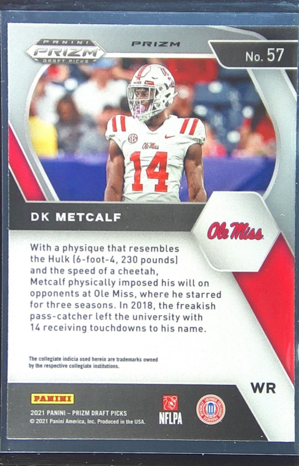 2021 Prizm Draft Picks DK Metcalf Green #57 Rebels - Image 3