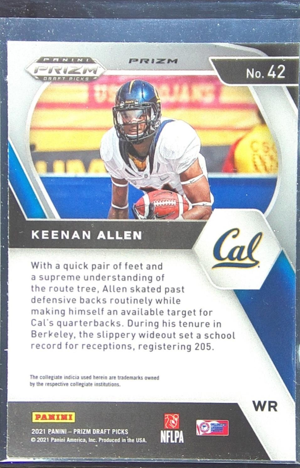 2021 Prizm Draft Picks Keenan Allen Red Pulsar #42 Bears - Image 3