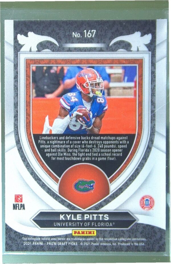 2021 Prizm Draft Picks Kyle Pitts #167 Gators - Image 3