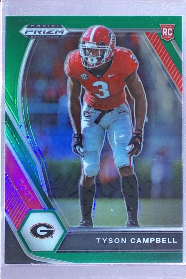 2021 Prizm Draft Picks Tyson Campbell Green RC #155 Bulldogs