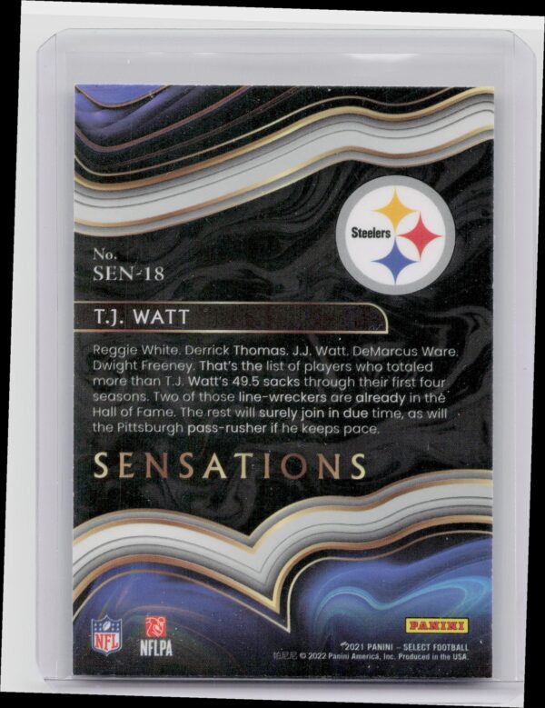 2021 Select T.J. Watt Sensations  #SEN-18 Steelers - Image 3