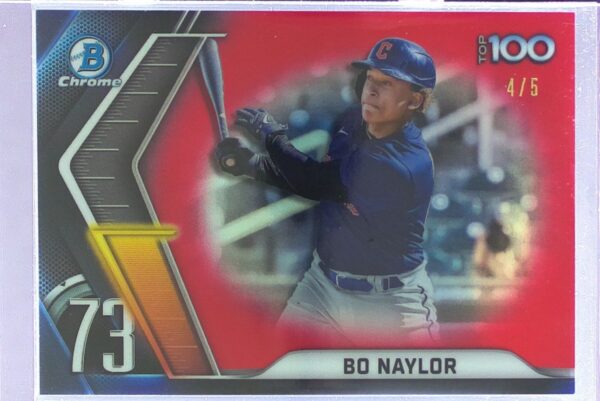 2022 Bowman Bo Naylor /5 #BTP-73 Guardians Bowman Scouts' Top 100 Red Refractor