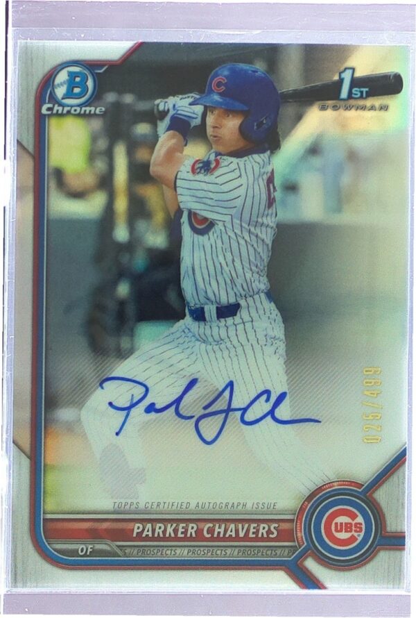 2022 Bowman Chrome Parker Chavers Auto /499 #CPA-PC Prospect Refractor Autograph