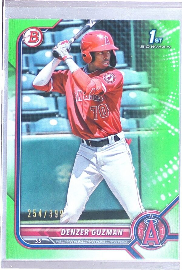 2022 Bowman Denzer Guzman /399 #BP-138 Angels Prospects Neon Green
