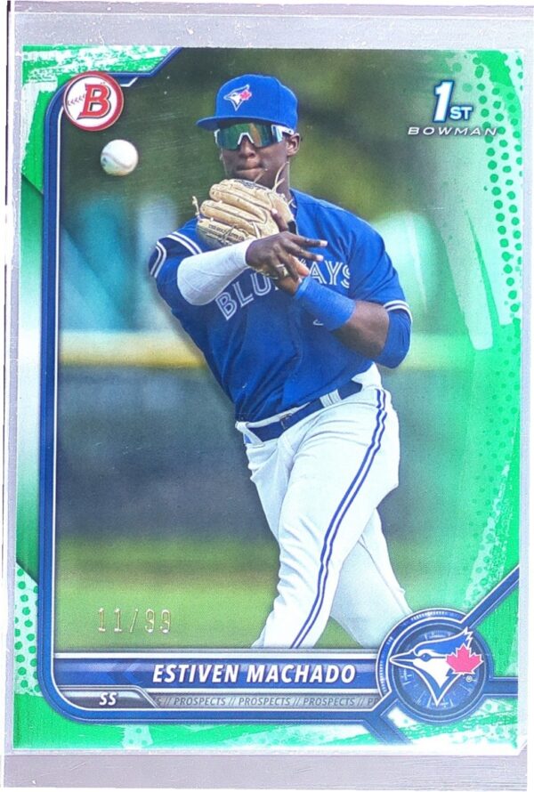 2022 Bowman Estiven Machado /99 #BP-12 Jays Prospects Green Pattern