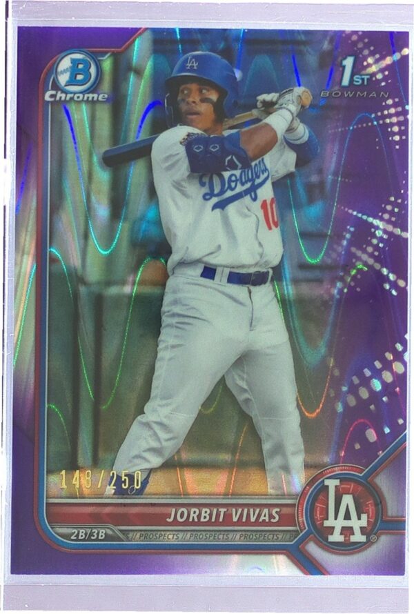 2022 Bowman Jorbit Vivas /250 #BCP-24 Dodgers Chrome Prospects Purple RayWave