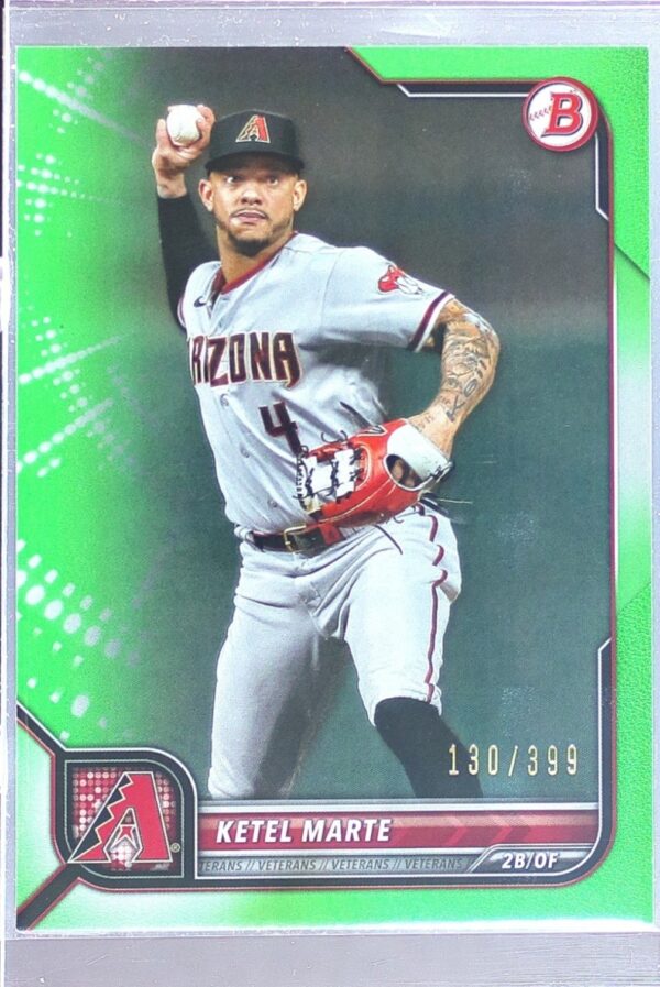2022 Bowman Ketel Marte Neon Green /399 #48 Diamondbacks