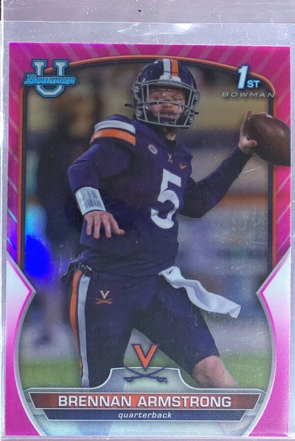 2022 Bowman University Chrome Brennan Armstrong Pink Refractor #53 Cavaliers
